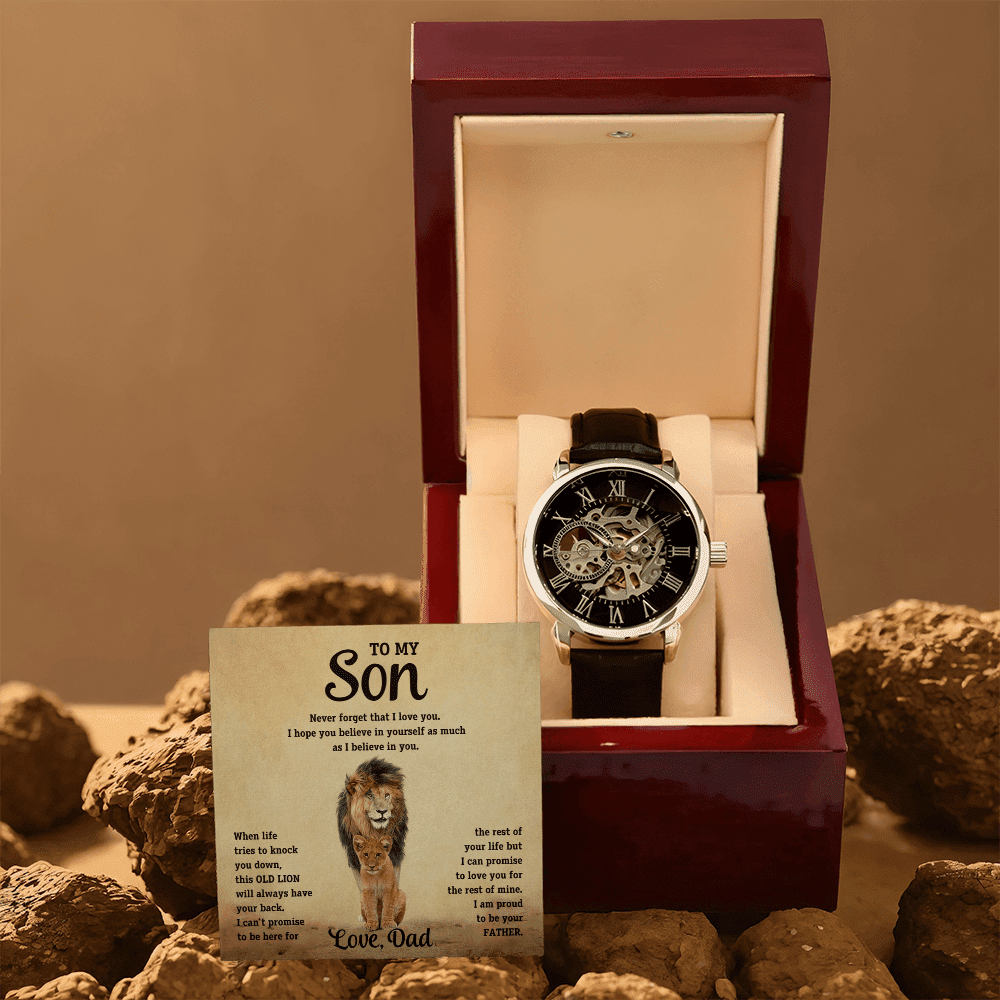 To My Son - Old Lion - Openwork Watch - Halliday Gifts