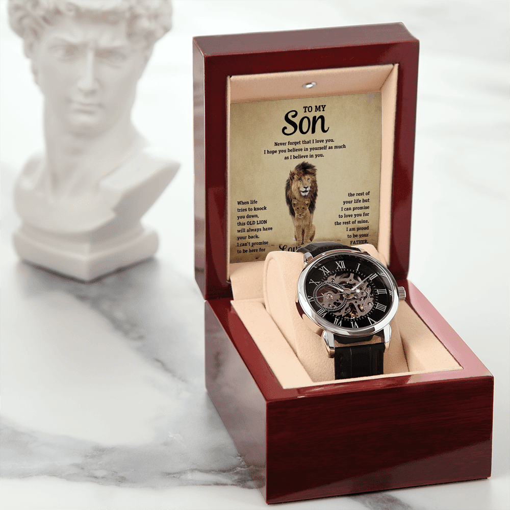 To My Son - Old Lion - Openwork Watch - Halliday Gifts