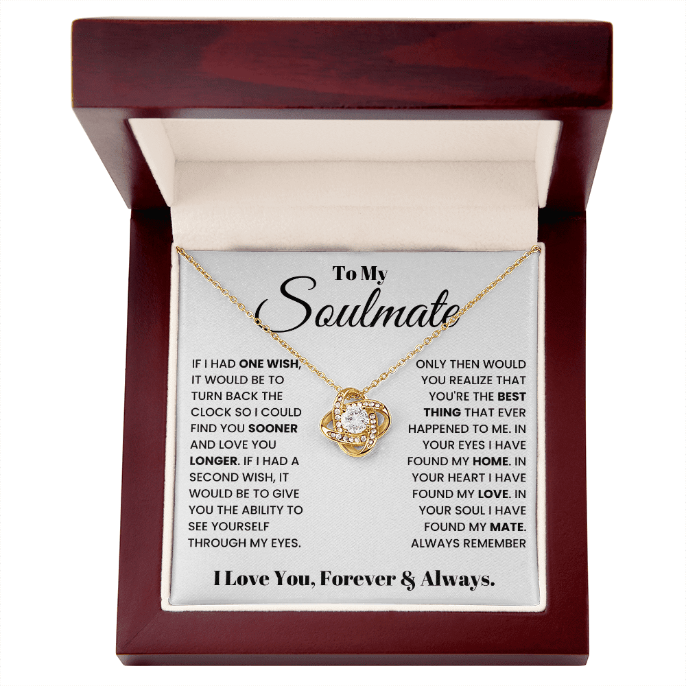 To My Soulmate - Forever & Always - Love Knot Necklace - Halliday Gifts