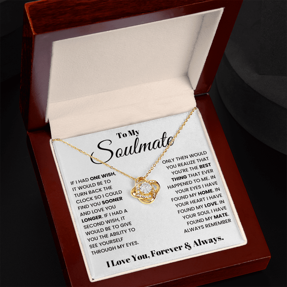 To My Soulmate - Forever & Always - Love Knot Necklace - Halliday Gifts