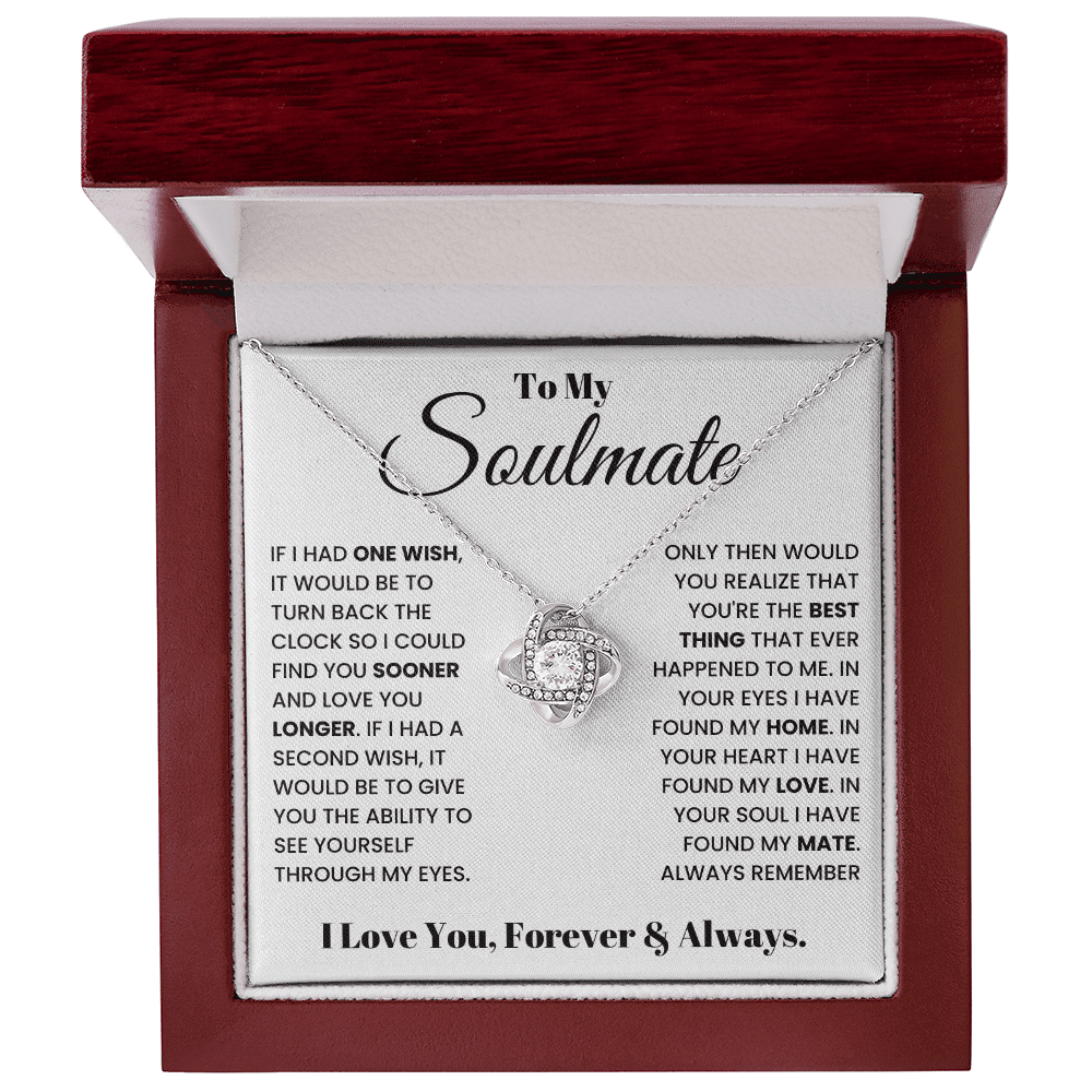 To My Soulmate - Forever & Always - Love Knot Necklace - Halliday Gifts