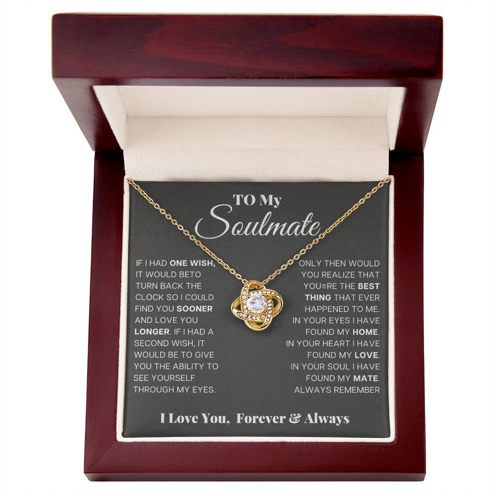 To My Soulmate - Forever and Always - Love Knot Necklace - Halliday Gifts