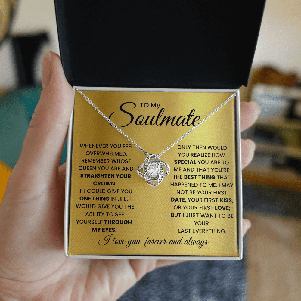 To My Soulmate - Your Everything Love Knot Necklace - Halliday Gifts